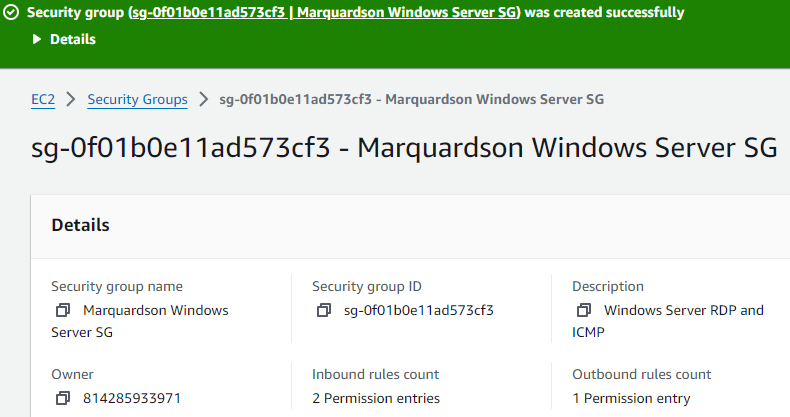 Security Group Success